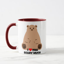 Bear Valentine Mug - I Love You Beary Much Gift