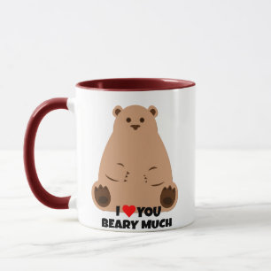 Bear Valentine Mug - I Love You Beary Much Gift