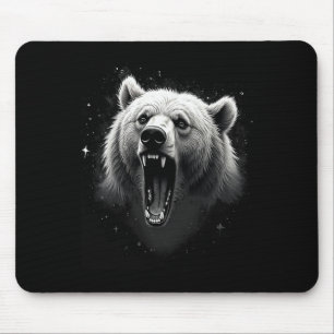 Bear Vintage Angry Grizzly Bear Hiking Camping Roa Mouse Mat