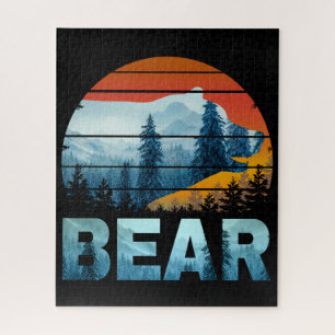BEAR VINTAGE NATURE WILD FOREST SUNSET JIGSAW PUZZLE