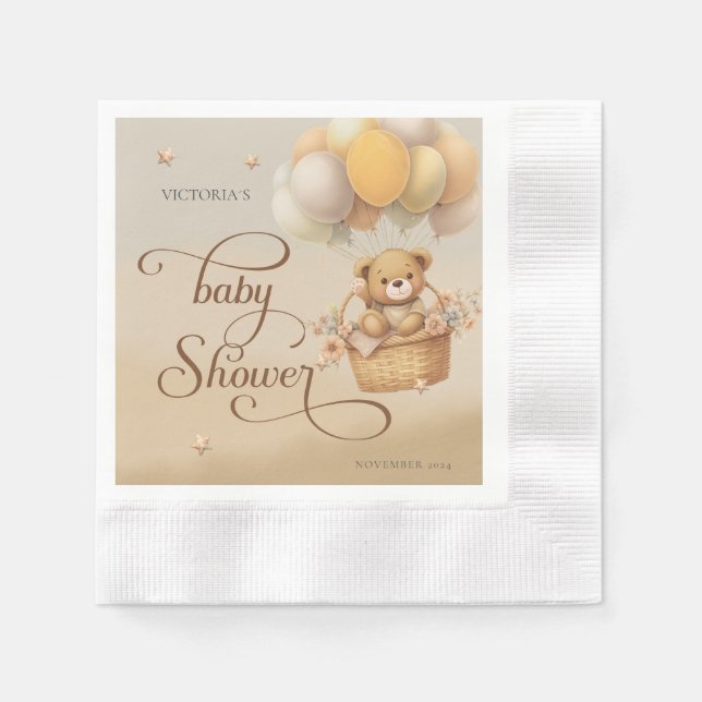 Bear wait baby ducha Papel Napkin (Front)