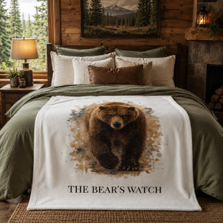 Bear Watch Fireside Cabin Comfort Fleece Blanket