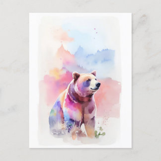 Bear Watercolor Portrait 2 Postcard