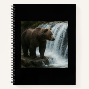 Bear Waterfall Soft Cover Spiral Bound Notebook 