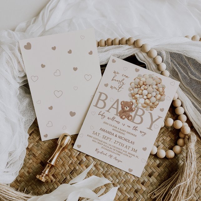 Bear We Can Bearly Wait Baby Shower Invitation (Creator Uploaded)