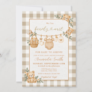 Bear We Can Bearly Wait Fall Baby Shower Invitation