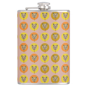 bear wear tie pattern hip flask