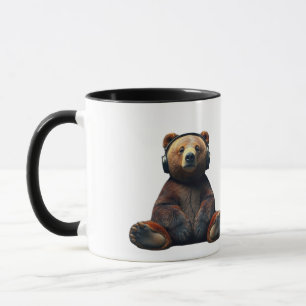 Bear Wearing Headphones Mug