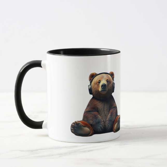 Bear Wearing Headphones Mug (Left)