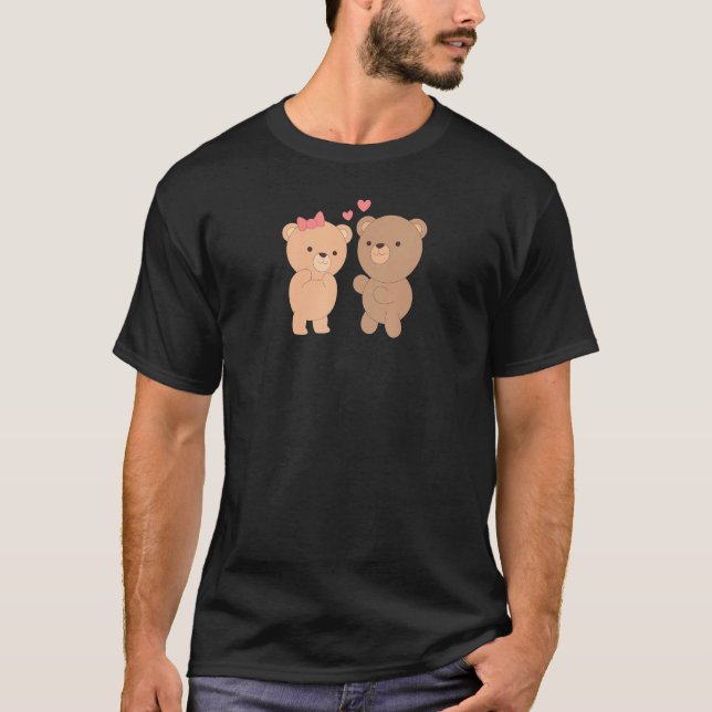 Bear Wedding Anniversary Engagement Party Him Her  T-Shirt (Front)