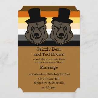 Bear Wedding Invitation for Gay Men