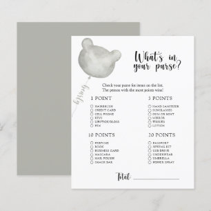 Bear Whats in your purse baby shower game