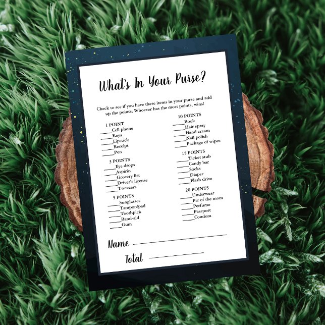 Bear What's In Your Purse Baby Shower Game Invitation (Creator Uploaded)