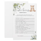 Bear Who knows daddy best baby shower game