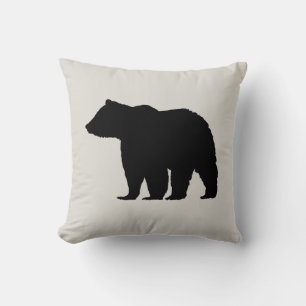 Bear Wilderness Cabin Throw Pillow