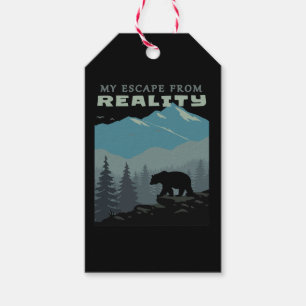 Bear Wildlife Mountains Escape From Reality Hiking Gift Tags