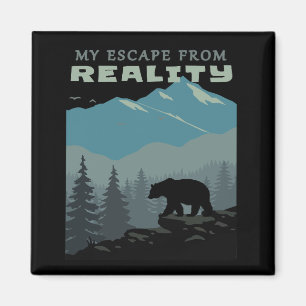 Bear Wildlife Mountains Escape From Reality Hiking Magnet