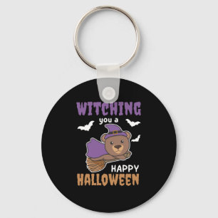 Bear Witch Witches Witching You A Happy Halloween Key Ring