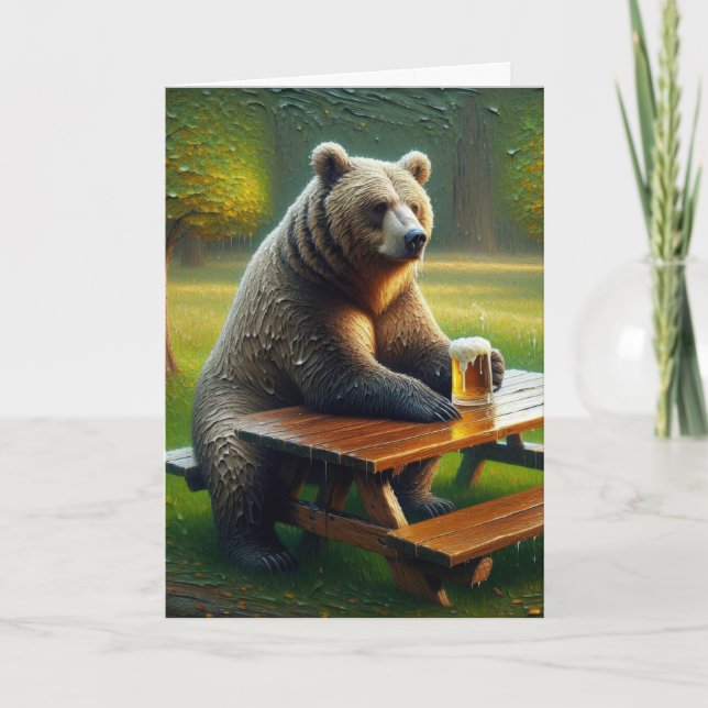 Bear With a Beer Card (Front)