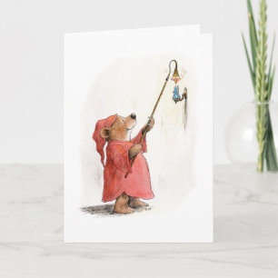 Bear with a candle snuffer card