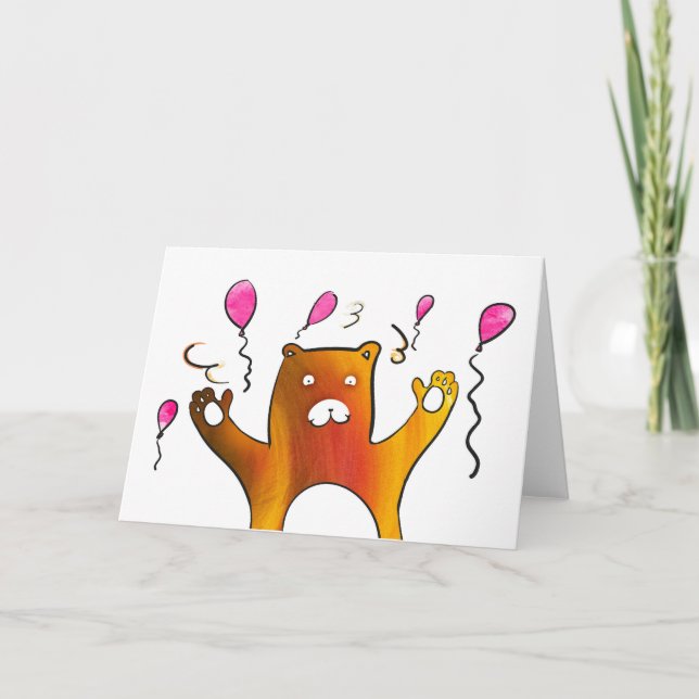 Bear with balloons card (Front)