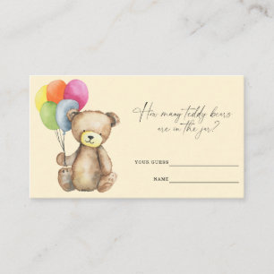 Bear with balloons - Guess how many teddy bears Enclosure Card