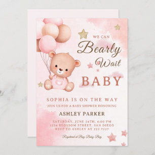 Bear With Balloons  Invitation