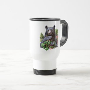 Bear With Berry Branches Painting Gift  Travel Mug