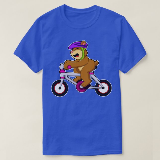 Bear with Bicycle Helmet T-Shirt (Design Front)