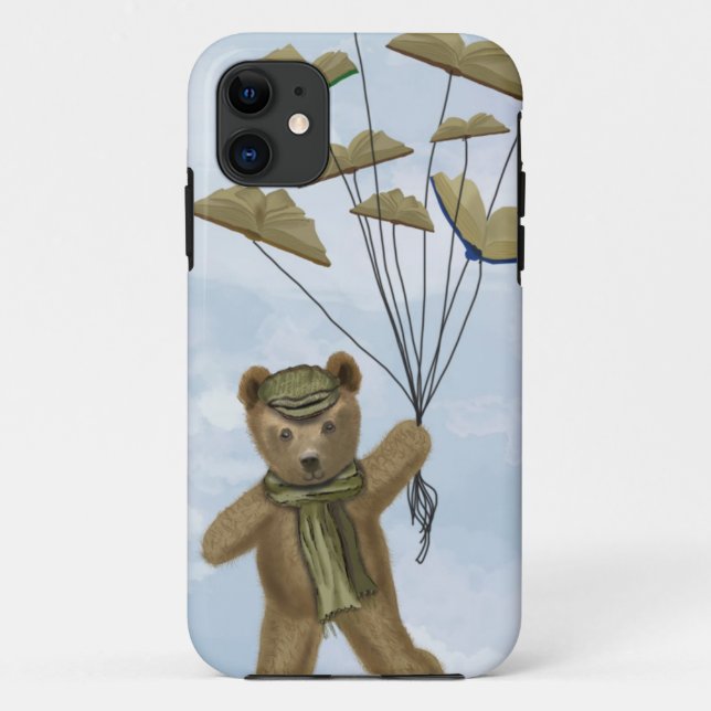 Bear with Book Butterflies 2 Case-Mate iPhone Case (Back)