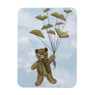 Bear with Book Butterflies 2 Magnet