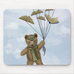 Bear with Book Butterflies 2 Mouse Mat