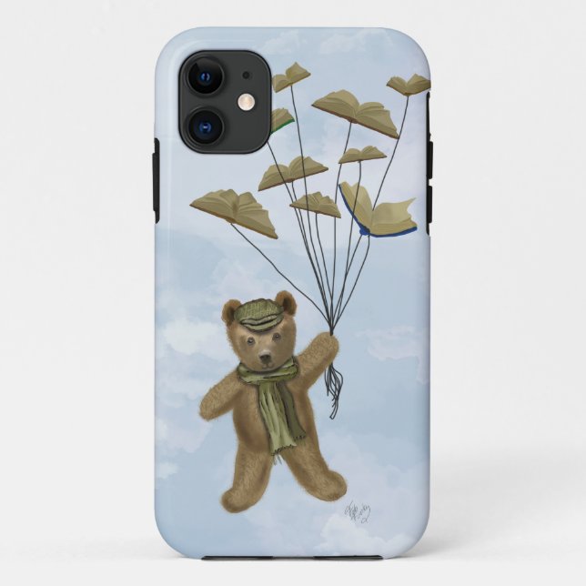 Bear with Book Butterflies 3 Case-Mate iPhone Case (Back)