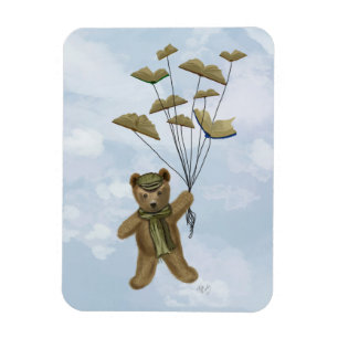 Bear with Book Butterflies 3 Magnet