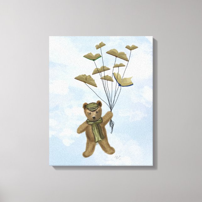 Bear with Book Butterflies Canvas Print (Front)
