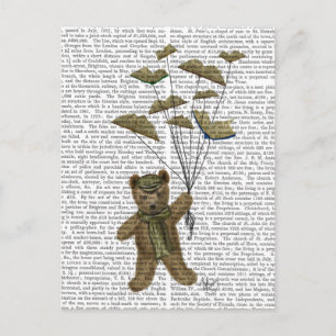 Bear with Book Butterflies Postcard