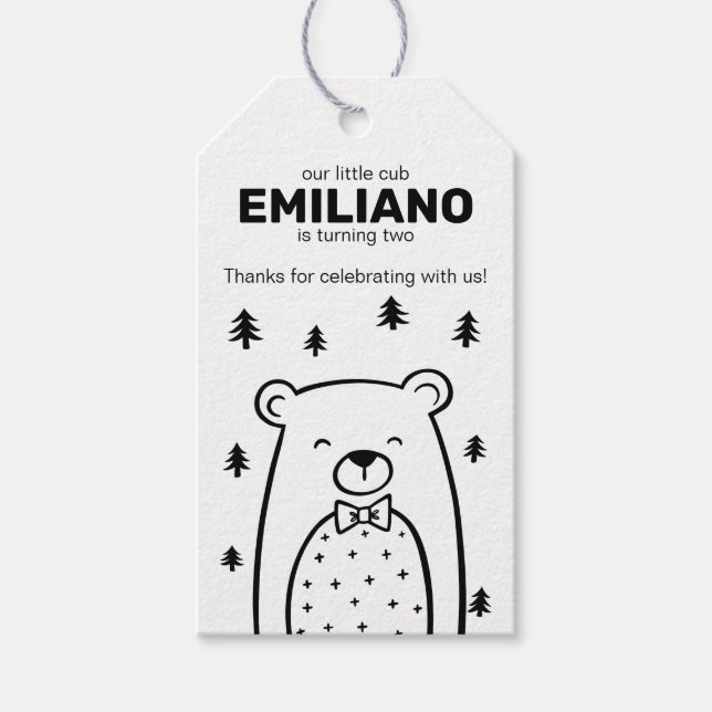Bear with Bow Tie, Gift Tags (Front)