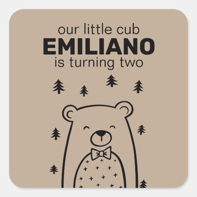 Bear with Bow Tie, Stickers (Front)