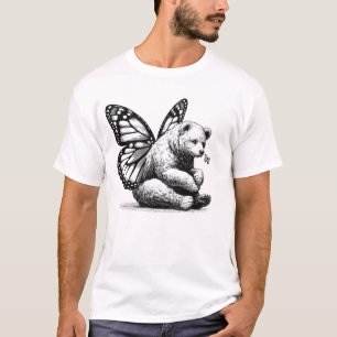 Bear With Butterfly Wings Vintage Retro 90s T-Shirt