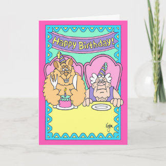 BEAR WITH CAKE Birthday Card
