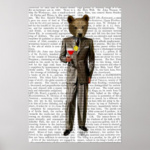 Bear with Cocktail Poster