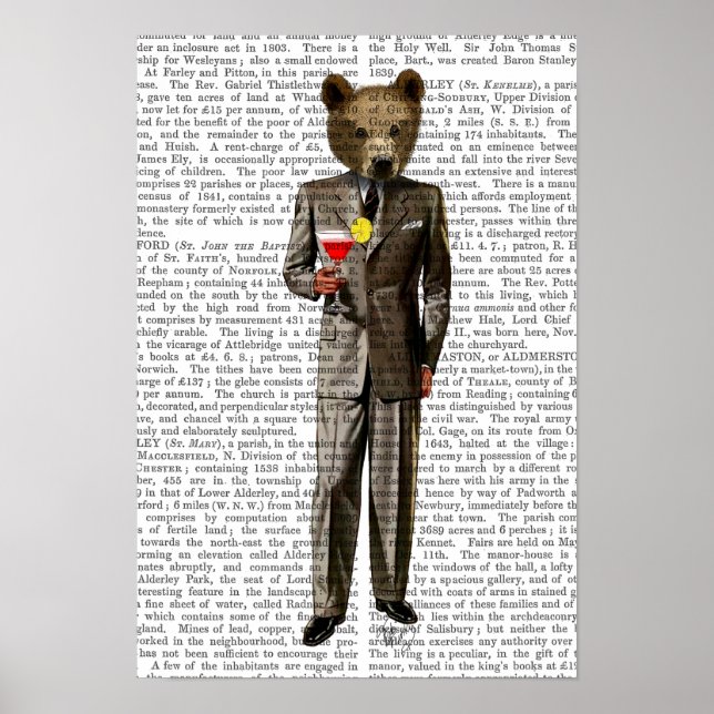 Bear with Cocktail Poster (Front)