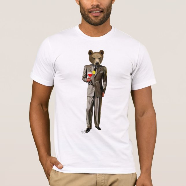 Bear With Cocktail T-Shirt (Front)