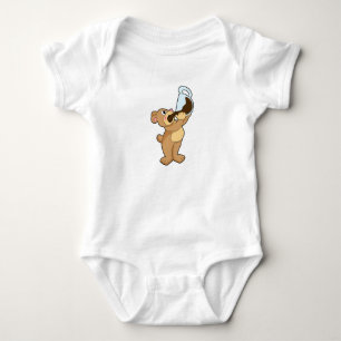 Bear with Coffee Cup Baby Bodysuit