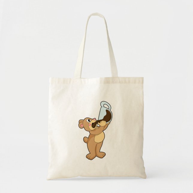 Bear with Coffee Cup Tote Bag (Front)
