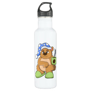 Bear with Cup of Coffee & Sleepyhead 710 Ml Water Bottle