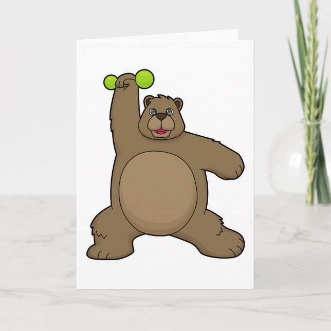 Bear with Dumbbell at Yoga Fitness Card (Front)