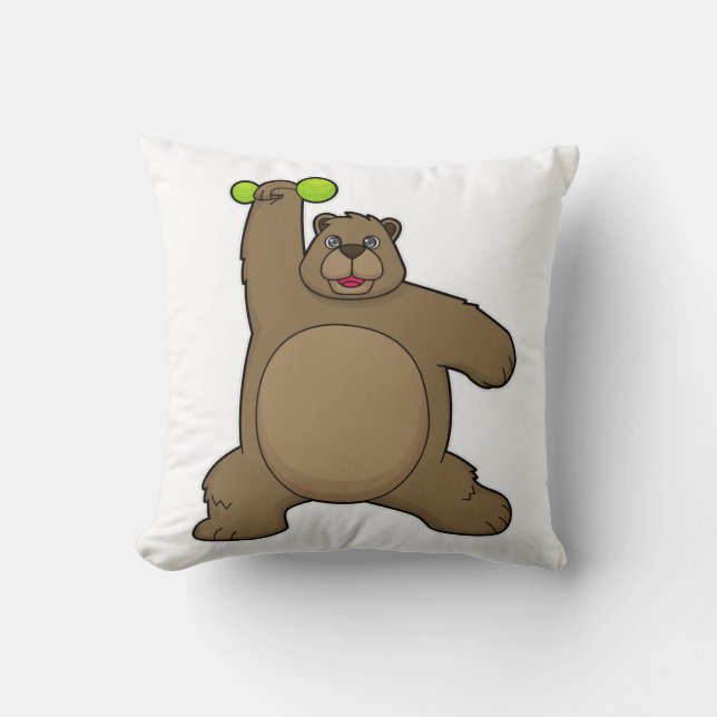 Bear with Dumbbell at Yoga Fitness Cushion (Front)