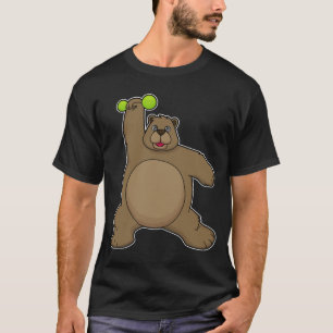 Bear with Dumbbell at Yoga Fitness T-Shirt