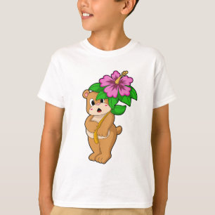 Bear with Flower Hibiscus T-Shirt